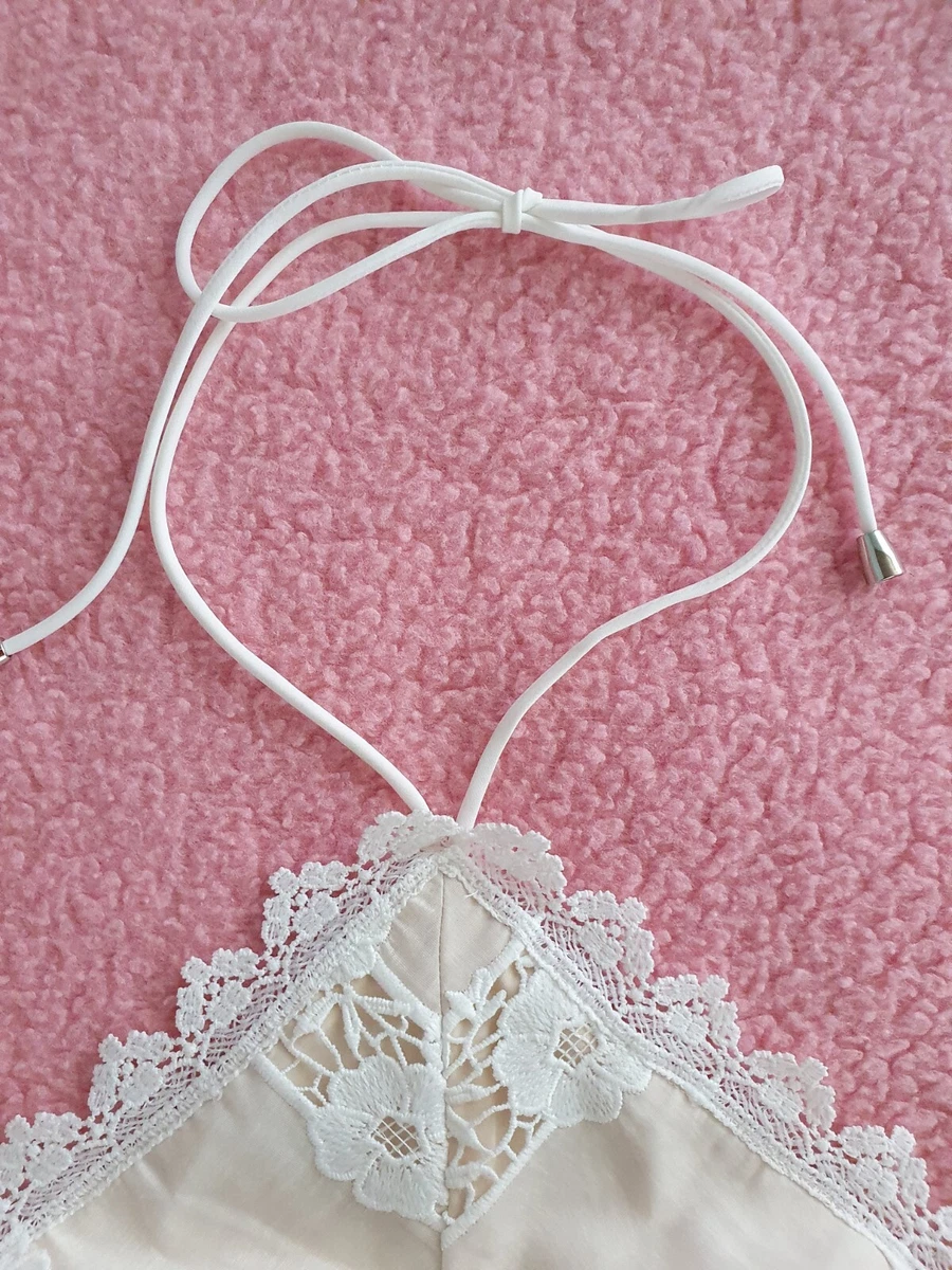 Petal & Pup Parise Top Womens 8 Beige Halter White Lace Boho Gypsy Romantic BNWT