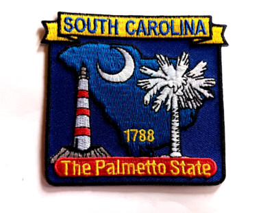 SOUTH CAROLINA STATE MAP (3-1/2'') Biker Patch PM6741 EE