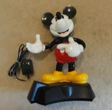 Vintage Disney Mickey Mouse Animated Talking Cordless Phone & Battery Cord