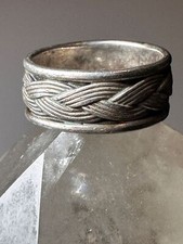 Woven ring size 6 braided braid band sterling silver women boys