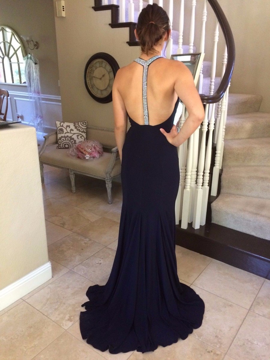 $525 NWT NAVY BLUE JOVANI PROM/PAGEANT/FORMAL DRESS/GOWN #25109