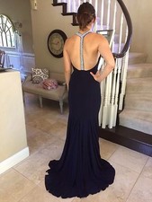  525 NWT NAVY BLUE JOVANI PROM/PAGEANT/FORMAL DRESS/GOWN 25109 SIZE 2