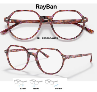 Ray-Ban RB5395-F 8175 Thalia Violet Havana Eyeglass Frames Size 53mm RX5395 8175