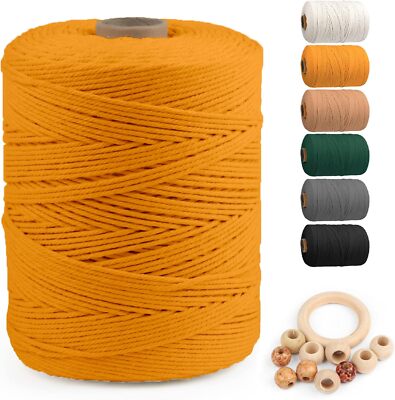 Macrame Braided Cotton Cord Natural Handmade for Craft Wall Hanging Holiday Gift
