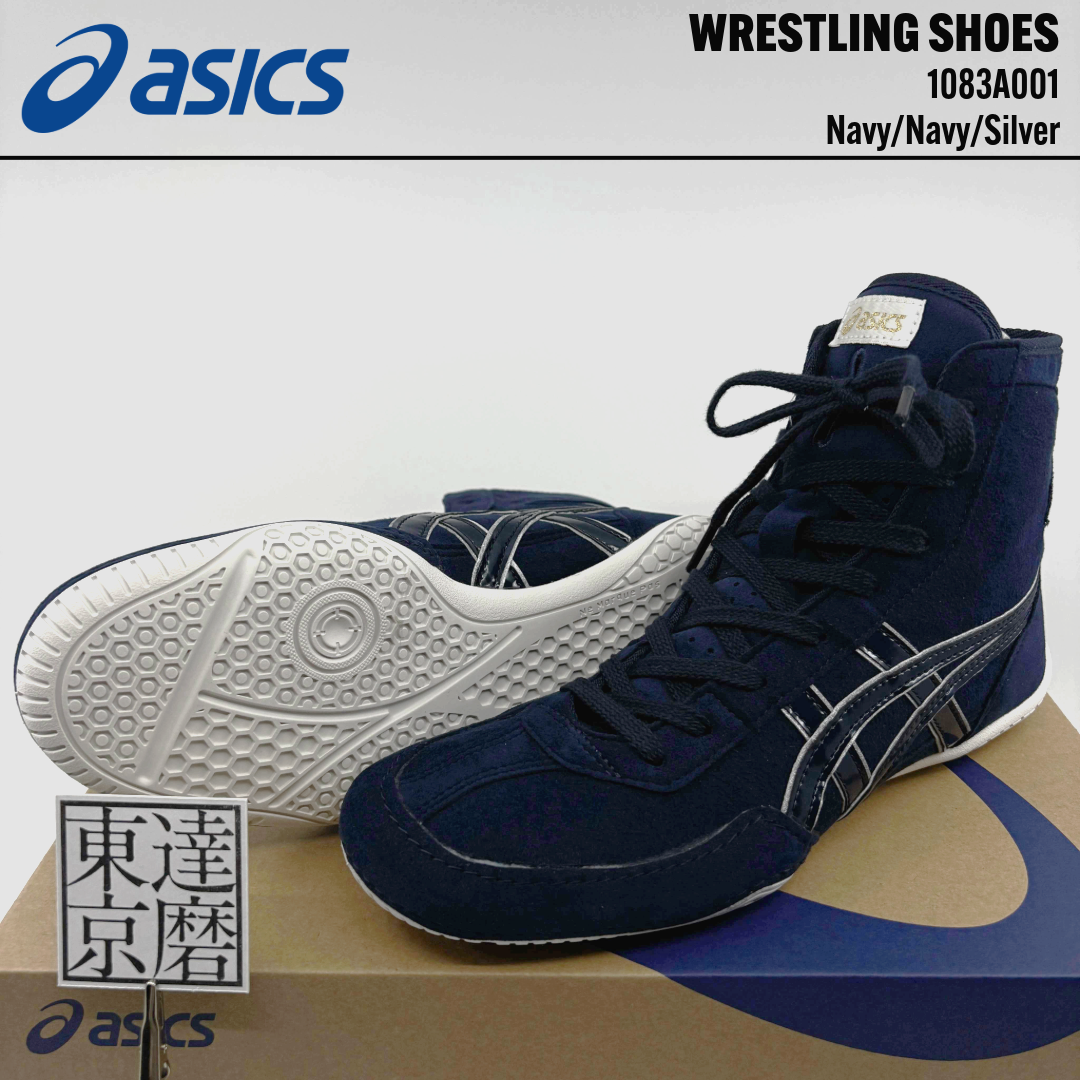 ASICS Wrestling Boxing Shoes 1083A001 EX-EO TWR900 Navy/Silver