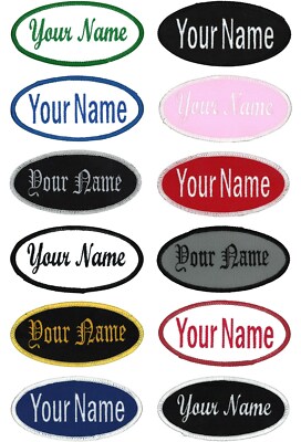 OVAL Name patch Uniform/Work shirt personalized Embroidered Tape!Multiple Styles