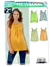Simplicity New Look Sewing Pattern A6245 Sleeveless Tops XS-XL Plus 4 Styles