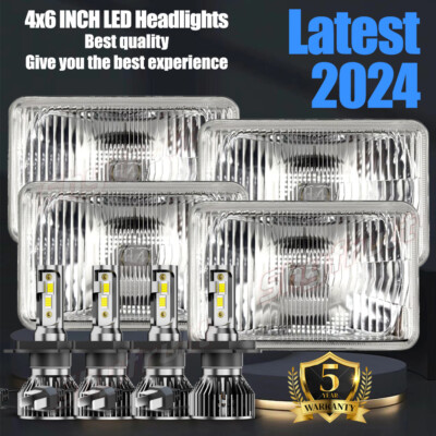 4pcs '' LED Headlights Hi/Lo For Isuzu Impulse 1988-1989 Cool white-