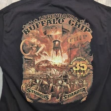 Hot Leathers Size L 2016 Sturgis Buffalo Chip T-shirt  Black - 35th Anniversary 