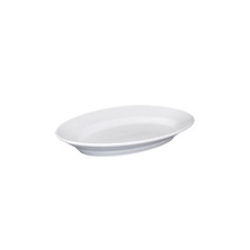 Servizio 3 Piatti Ovali Tivoli In Porcellana Bianca 25x17x H 3,2 cm