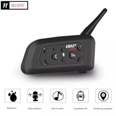EJEAS V6 PRO Bluetooth Motorrad Gegensprechanlage Helm Headset 800m Gegensprechanlage NEU UK
