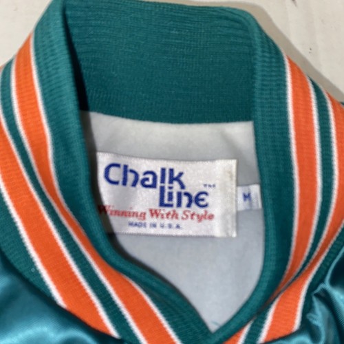 Chaqueta de Satén Chalk Line Miami Dolphins Vintage Años 90 Talla Mediana Como Nueva - Imagen 3 de 9