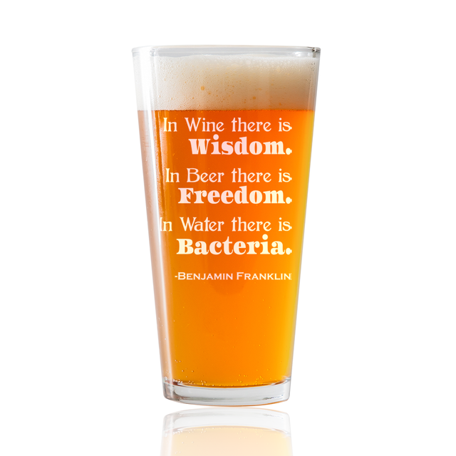 Funny Beer Glass In wine there is wisdom 22oz Pint Glass eBay