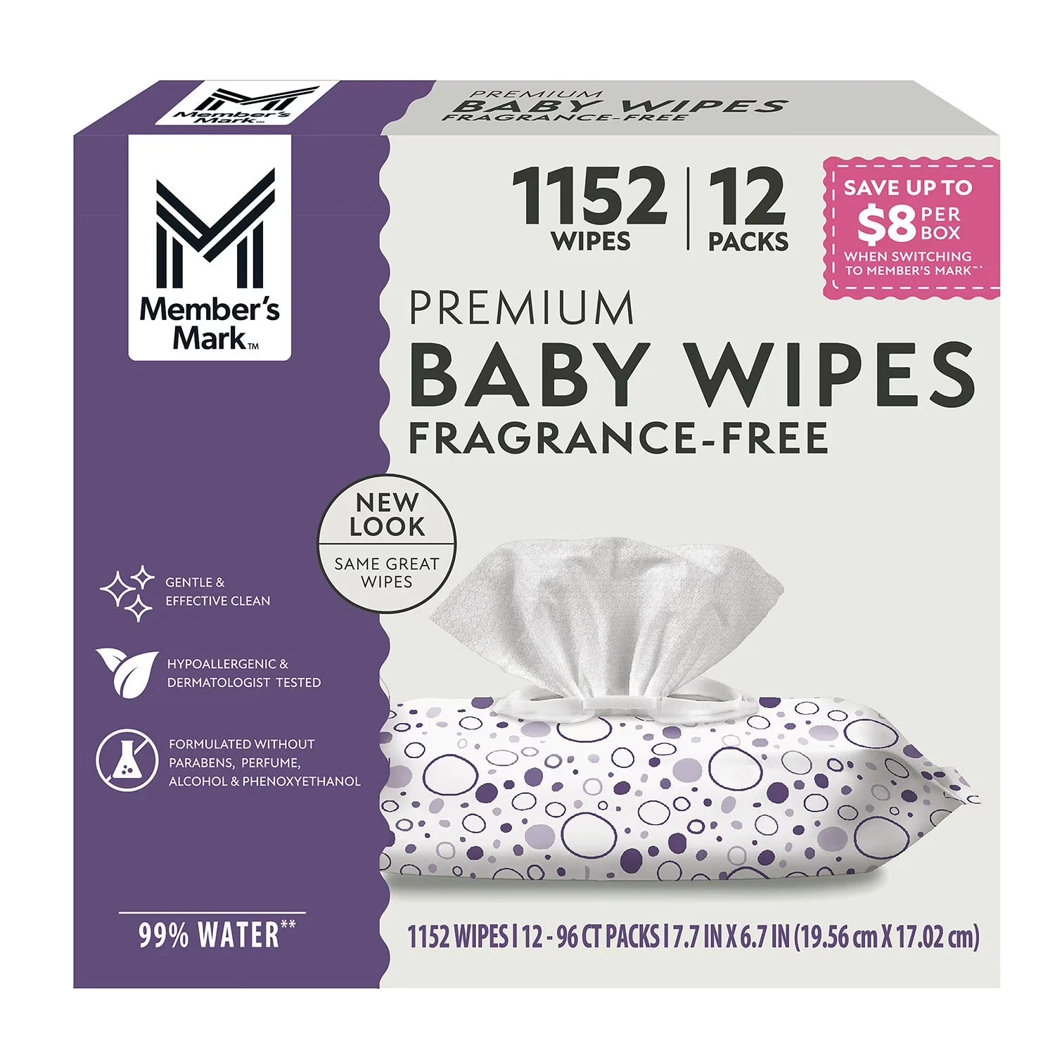 Member's Mark Premium Baby Wipes, Fragrance Free, 12 pk., 1152 Wipes
Opens in a new window or tab