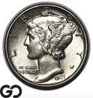 1931 Mercury Dime, Full Split Bands, Lustrous Gem BU++ FSB