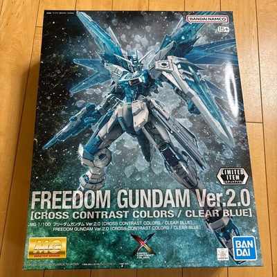 #ad MG 1 100 Freedom Gundam Ver.2.0 Cross Contrast Color Clear Blue Kit Bandai NEW $154.00