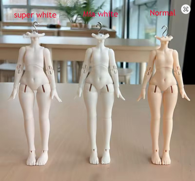 1/12 BJD Joint Female Body Pale/Normal Skin Big/Flat Breasts Figure Fit GSC head