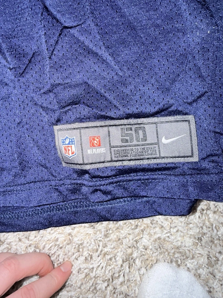 Camiseta de práctica emitida por el equipo Tennessee Titans Nike malla azul en blanco para hombre 50 RARA Foto 2 de 4