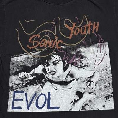 レア 00s ソニックユース Sonic Youth EVOL Tシャツ 黒 L Sonic Youth EVOL Vintage Black Punk Grunge Sz.L 90s Single Stitch