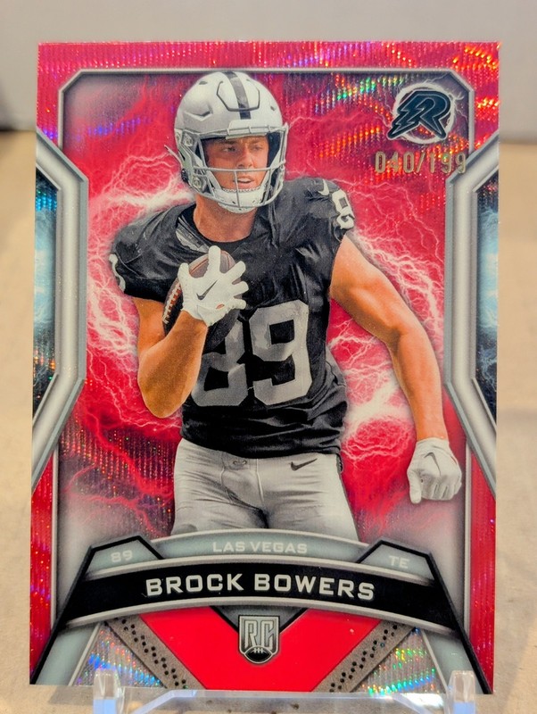 2024 Topps Resurgence - Rookie Brock Bowers RC Crimson Surge Refractor Raiders