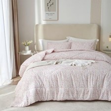 MKXI Leopard Print Twin XL Comforter Set Pink White Cheetah Pattern