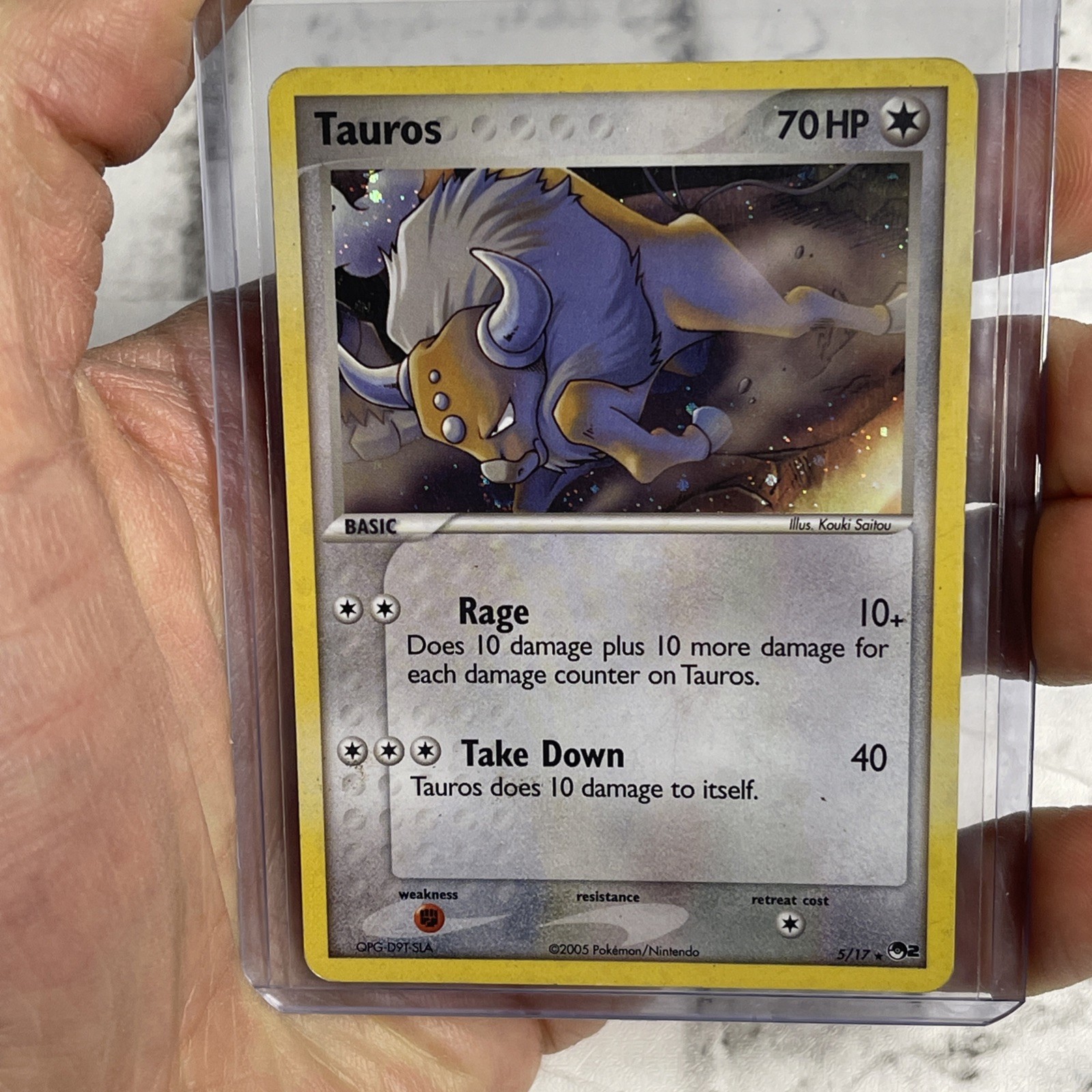 Tauros 5/17 Pop Series 2 Holo Rare Promo Vintage Pokemon TCG Card MP Vtg 2005