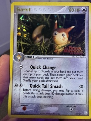 Pokemon TCG Furret 22/109 Team Rocket Returns Reverse Holo Rare Eng