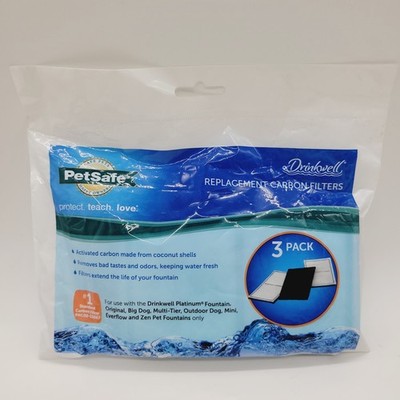 PetSafe Drinkwell Replacement Activated Carbon Filters 3 Pack PAC00-13067 SEALED