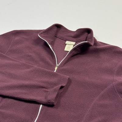 L.L.Bean Jacket Womens Small Purple Fleece Full Zip Mock Neck S-REG Zip Pockets