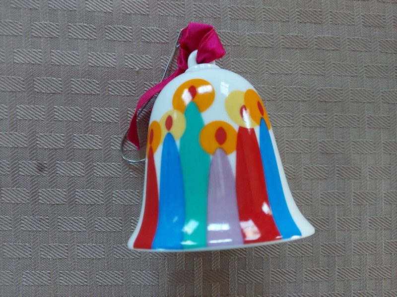 Hallmark "Mother and Dad" Porcelain Bell Ornament 1986 With Original Box