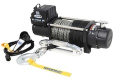 Superwinch 1511201 Tiger Shark 11500SR 11500lb 12V DC Winch Synthetic Rope Black