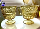 VTG 1930’s Amber Depression Federal Glass Mayfair Footed Creamer Dessert Dish