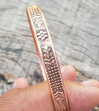 1 Pc Pure Copper Bangles, Women Bracelet Bangle, Healing Bangles, Floral Design
