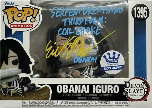 🔥Funko Pop! Demon Slayer: Obanai Iguro #1395 Signed Erik Scott Kimerer W/COA!🔥