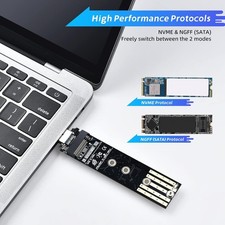 M.2 to USB Adapter Dual Protocol M.2 NVME SATA Hard Drive USB3.1 Gen2 10Gbps ...