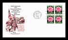 US COVER LOVE PINK ROSE FDC BLOCK TOURNAMENT OF ROSES PARADE 100TH ANNIVERSARY