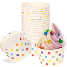 zandfelo 50 Pcs 5.5 oz Ice Cream Cups, Disposable oz, White