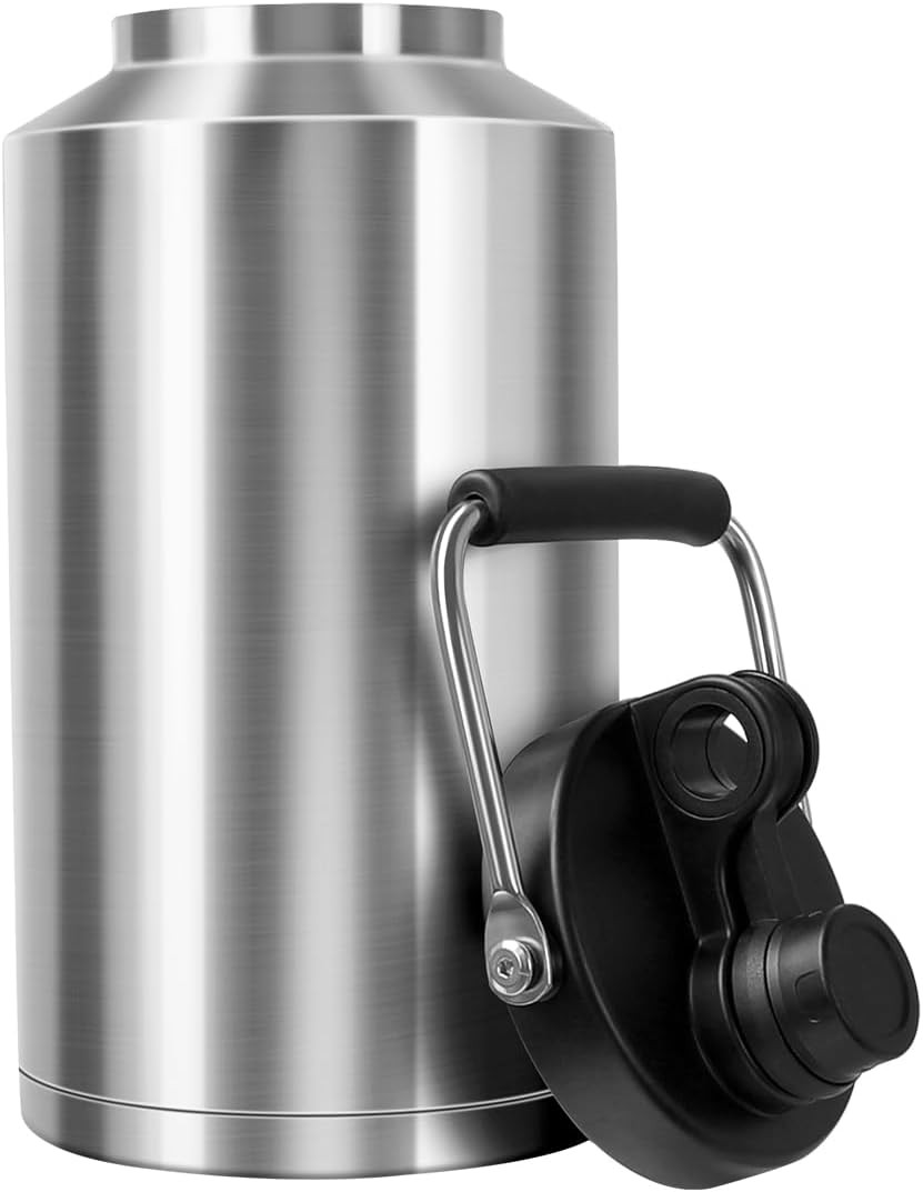 Insulated Water Bottle, 1 Gallon Jug with Handle, 128 oz Sta