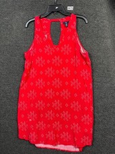 GAP Patriotic Tank Dress Womens Size M Red Dot Print Sleeveless V-Neck 