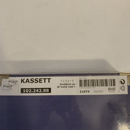 NEW IKEA KASSETT BLUE Bins & Lids MEDIUM 8 1/4” X 10-1/4" x 6” 2-pack - Picture 2 of 5