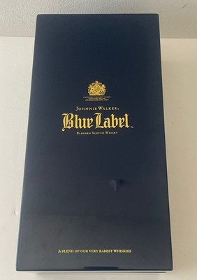 Johnnie Walker Blue Scotch Heavy Wood Box Case Empty Gift Set Collectors Rare
