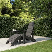 Adirondack Gartenstuhl Mit FußTeil Hdpe Anthrazit Balkon Terrasse