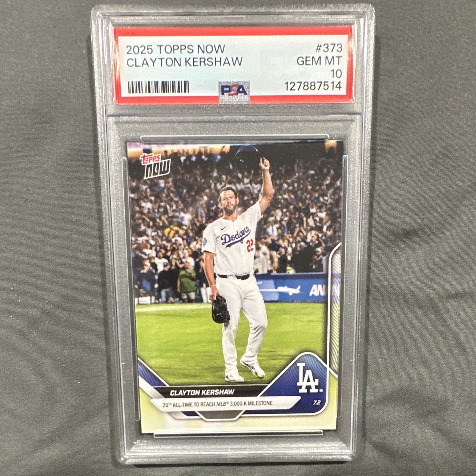 Topps Now 2025 Clayton Kershaw #373 PSA 10 Dodgers Baseball /63363 view 1