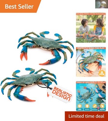 Durable Imitation Crab Toys - 2 Pcs 6.6'' for Aquariums and Thematic Events
