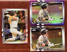 2021 Topps Chrome Update Jake Cronenworth Base, ASG & Purple Refractors (RC)