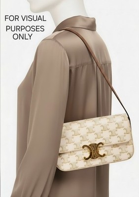 CELINE Triomphe Claude Coated Canvas Shoulder Bag MSRP: $3,250