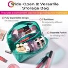 Byootique Portable Makeup Bag Water-resistant Organizer Travel Daily Use, Green — photo 3