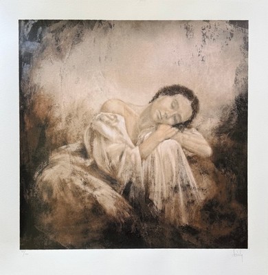 Josep Domenech SONANDO Hand Signed Limited Edition Serigraph Art 22'' x 22''
