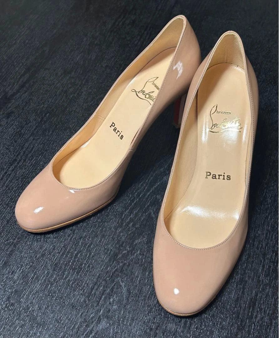 Christian Louboutin — Christian Louboutin Miss Gena Beige Leather Heel Pumps Sandal EU:36.5 US:6.5