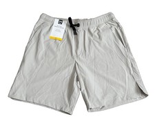 MENS MEMBER'S MARK MEDIUM ACTIVE PULL ON STRETCH MOISTURE WICKING SHORT CREAM
